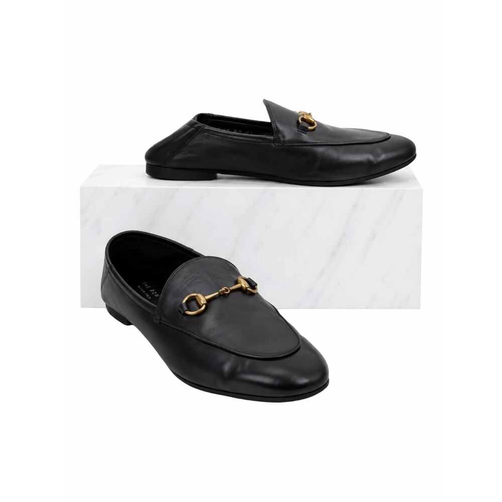Gucci Brixton Leather Horsebit Loafers Mules Slide Black Size 40 - Picture 2 of 15